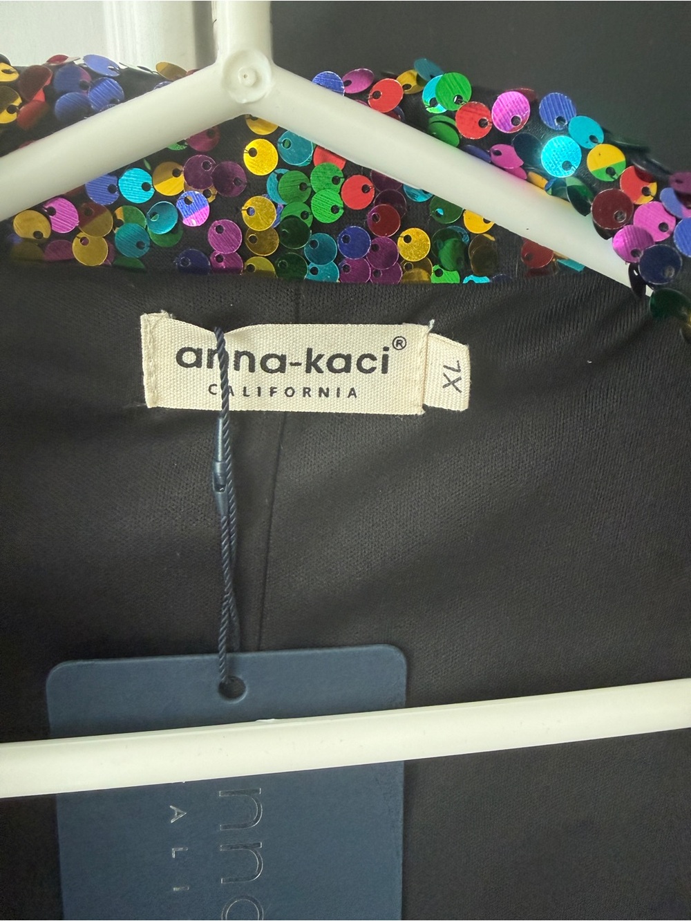 Anna-Kaci Black Multicolor Sequin Blazer - Picture 2 of 6